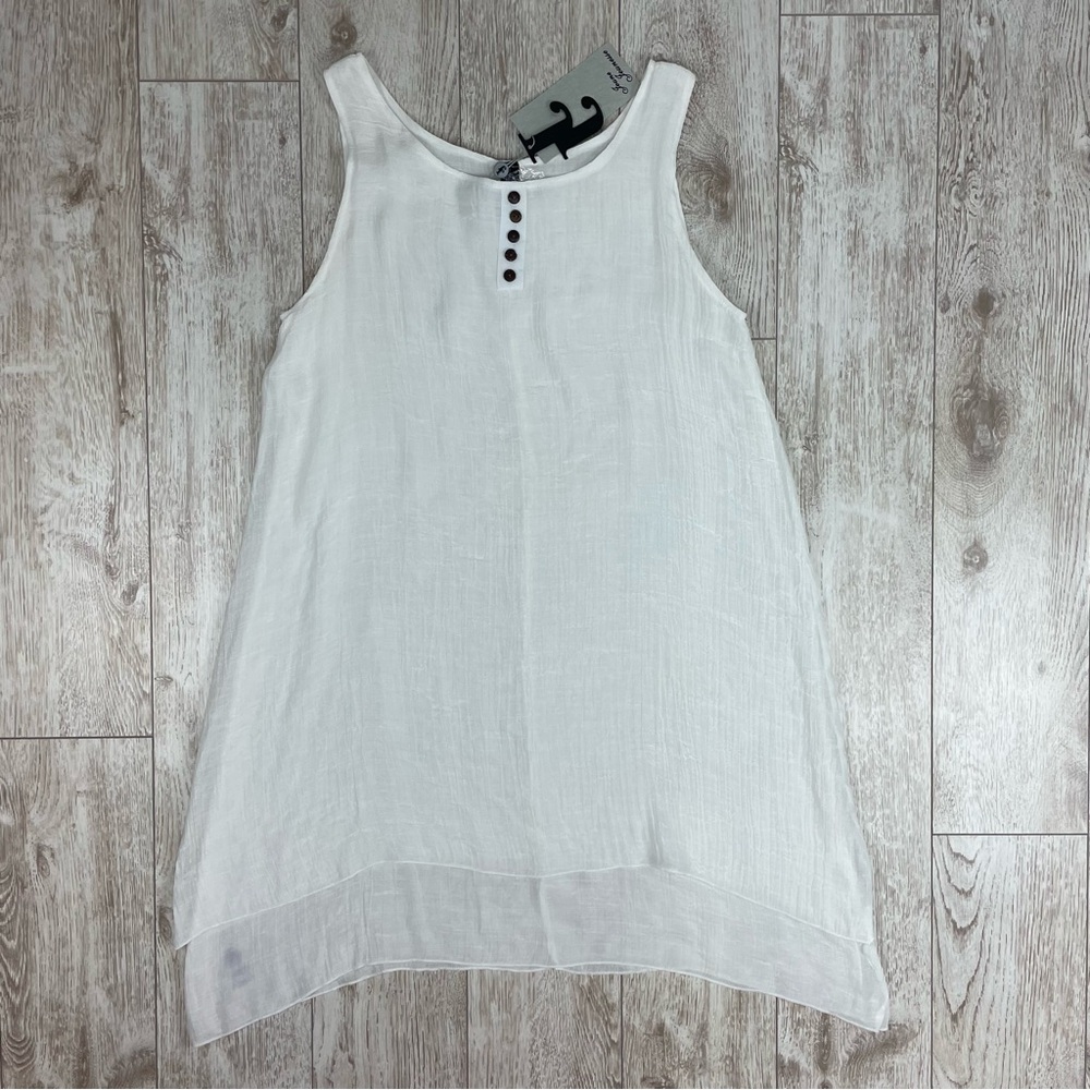 Jeune Jeunesse L White Sleeveless Women's Top